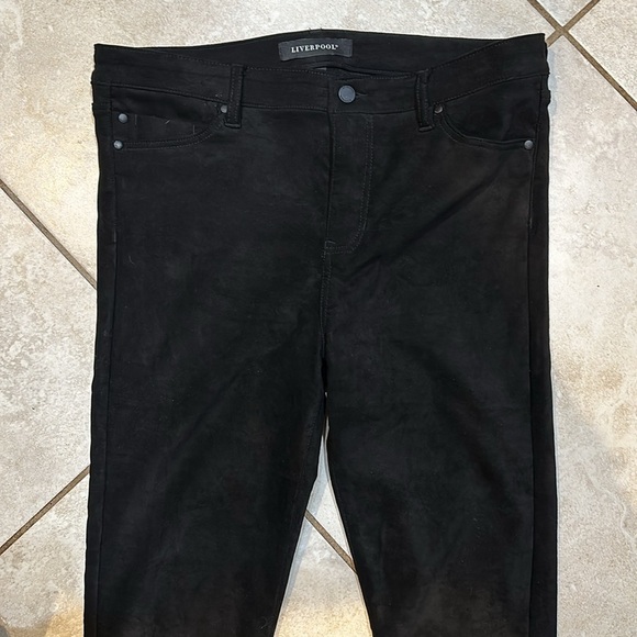 Liverpool Abby Black Faux Suede Ankle Skinny Jeans Pants 12 - Picture 6 of 10
